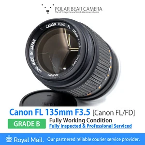 ⭐SERVICED⭐ CANON FL 135mm F3.5 Fits FD *8 BLADES* Full Frame + Caps [GRADE B] - Picture 1 of 12