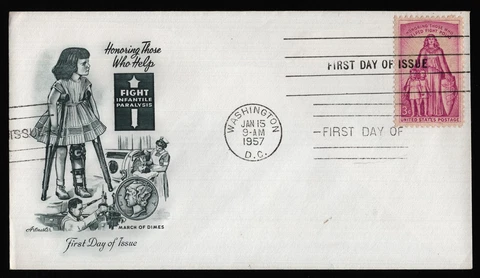 #1087 3c Fight Polio, Artmaster FDC **ANY 5=FREE SHIPPING** Cover