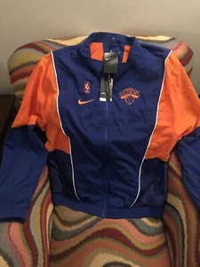 Nike New York Knicks Windbreaker NBA Jacket Blue Orange Retro NWT Size 2XL Mens - Picture 1 of 10