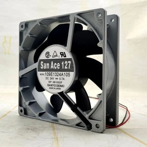 1 PCS  Sanyo Fan 109E1324A105  24V 0.70A 127*127*38mm 2 wire Aluminum frame fan - Picture 1 of 2