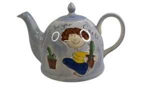 Beth for Whittard of Chelsea "Chatter to Your Cacti" Hand Painted Ceramic Teapot - Picture 1 of 14