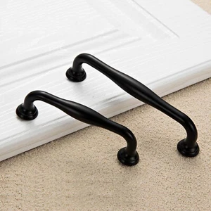 Zinc alloy Kitchen Cupboard Cabinet Drawer Door Handles Furniture Handle Black - Picture 1 of 7