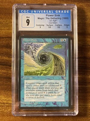 MTG✨POWER SINK✨Ice Age CGC Quad 9++ MINT Common Interrupt 1995 Poole Art POP 1 ! - Image 1 of 4