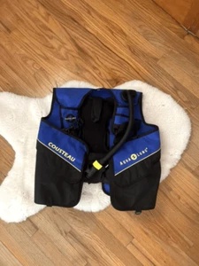 Cousteau Aqua Lung Scuba Diving Vest Blue & Black Size S - Picture 1 of 11