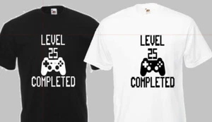 Level completed Gamer Fun T-shirt + Any Age upto 5XL UK SELLER - Picture 1 of 3