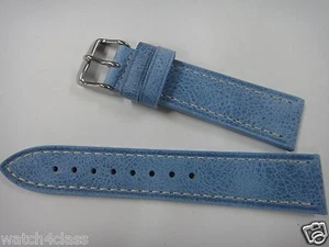 Vintage style HQ Genuine leather blue color strap.band.bracelet 20mm or 18mm~new - Picture 1 of 4