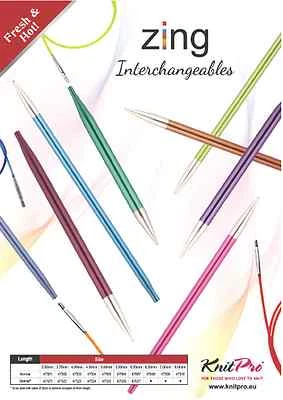 KnitPro Zing austauschbare Nadelspitzen alle Größen - lang - 3,0 - 8,00mm - Bild 1 von 3