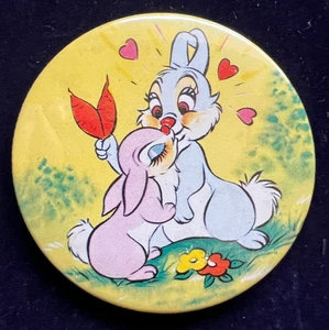 INSIGNIA PIN BOTÓN DISNEY VINTAGE 'THUMPER & MISS BUNNY' - Imagen 1 de 4