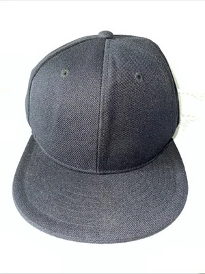 Boné de beisebol KB Ethos preto sólido ajustado 7 5/8 chapéu branco liso bico caminhoneiro - Imagem 1 de 4