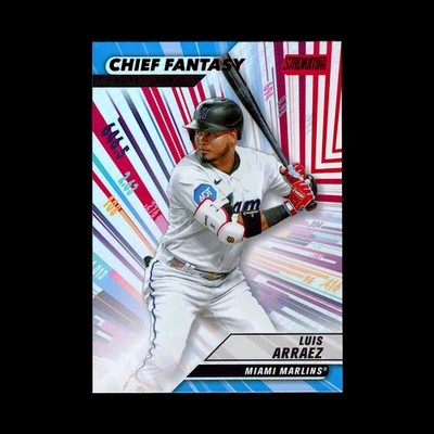 2024 Topps Stadium Club Luis Arraez Chief Fantasy Pros Padres Red Foil SP PR /75 - Image 1 of 2
