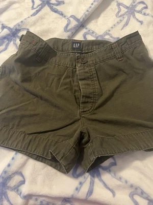 Pantalón Corto Mujer Gap Marrón Botón Carga 100% Algodón Talla 4 Foto 1 de 3