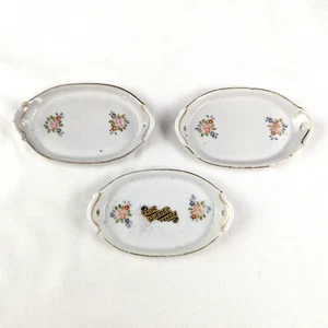 Platos de juego infantil Canadá recuerdo floral dorado de colección Japón ocupado - Imagen 1 de 5