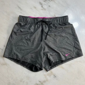 Nike Dri-FIT Women's Athletic Shorts Gray Pink Size S Running Workout - Picture 1 of 6
