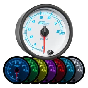 GlowShift 3-3/8" 85mm 8,000 RPM Tachometer In-Dash Gauge Kit White 7 Color - Picture 1 of 6