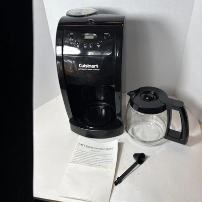 Cuisinart Grind N Brew Coffee Maker w 12 Cup Glass Pot Black Lid DGB-500BK - Image 1 of 4