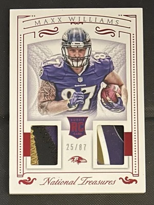 2015 Panini National Treasures Rookie Dual Materials /87 Maxx Williams RC - Image 1 of 2