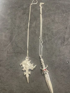 Schlafender Löwe Herz Halskette und Gothic Drachen Halskette 18" Kette - Bild 1 von 9