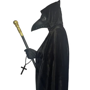 Halloween Plague Doctor Máscara Disfraces Set 5 en 1, Máscara de Pico Nariz Larga - Imagen 1 de 5