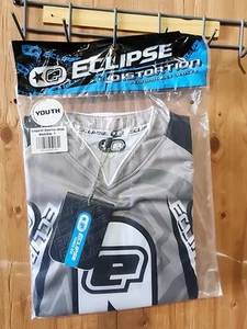 Discontinued Eclipse 07 Distortion Padded Paintball Jersey Blk/Gry YOUTH - Picture 1 of 4