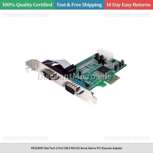 PEX2S553 StarTech 2-Port DB-9 RS-232 Serial Native PCI Express Adapter - Picture 1 of 1