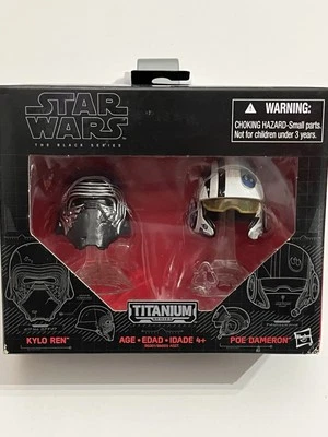 Star Wars Black/Titanium Series Kylo Ren & Poe Dameron #01 Helmets New - Image 1 of 4