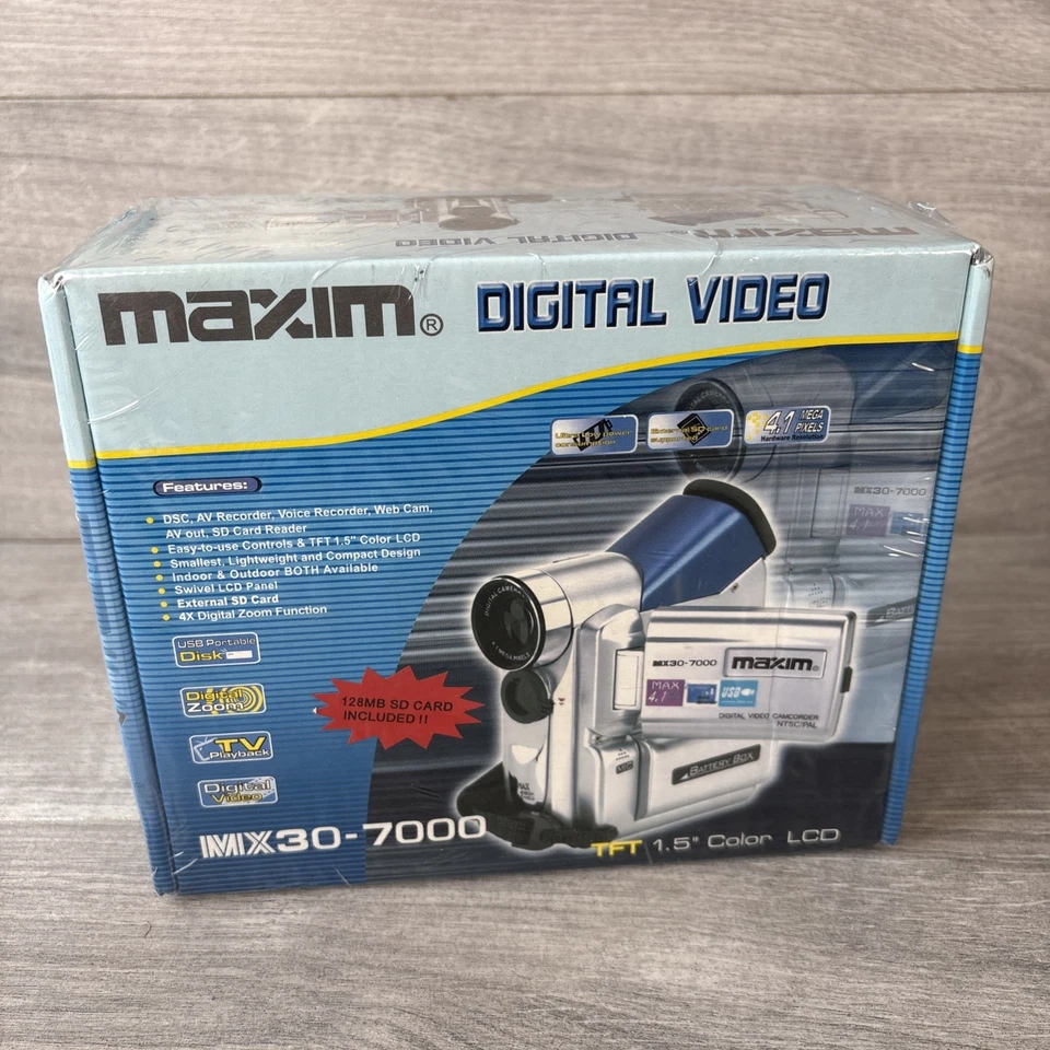 Maxim MX30-7000 4.1MP Compact Digital Video Camcorder Sealed Brand New Rare - Image 1 of 4