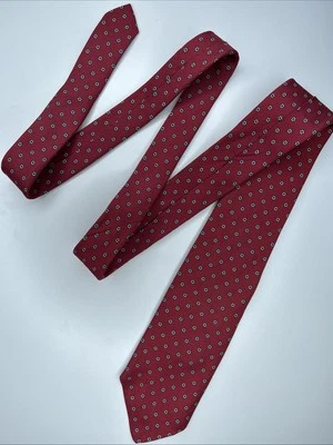 Corbata de seda roja con geo floral azul/blanco Brooks Brothers para hombre Foto 1 de 4