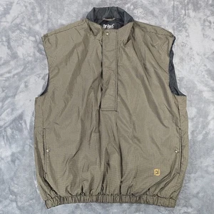 FootJoy DryJoys Golf Vest Men L Brown Houndstooth Nylon Lined Windbreaker Jacket - Picture 1 of 11