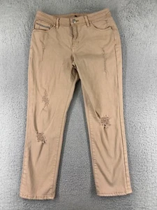 Jag Pants Womens 10 Peach Denim Jeans Relaxed Boyfriend Cotton Blend Distressed - Picture 1 of 17