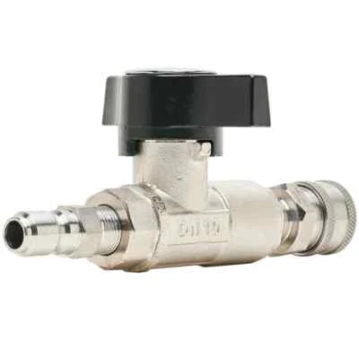 MTM Hydro 3/8" DN10 Pressure Washer Ball Valve w/ Stainless QC Socket and Plug - Image 1 of 4