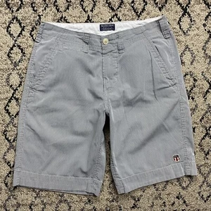 Polo Jeans Company Ralph Lauren Khaki Chino Shorts Mens 32 Cotton Gray Striped - Picture 1 of 10