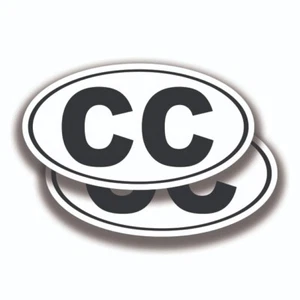 CC INITIALS STICKERS 2 Decals Bogo Car Truck Bumper Window - Picture 1 of 1