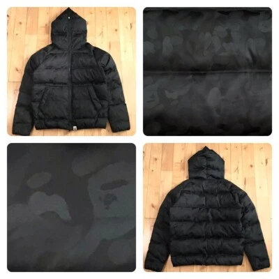 BAPE Solid camo full zip hoodie Puffer Down Jacket NIGO A Bathing Ape Size M - Image 1 of 4