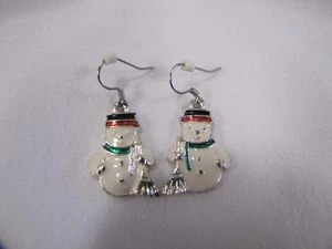 Schneemann Ohrringe Metall Schneemann Ohrringe Winter Urlaub Weihnachten Ohrringe - Bild 1 von 7