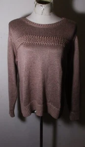 Women's ELIE Tahari Rich Taupe Heavy Classy Long Sleeve Sweater Size L NWT $88 - Picture 1 of 6