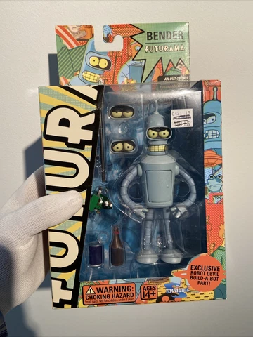 Futurama Bender 2008 action figure build-a-bot robot devil part Toynami Sealed Cover