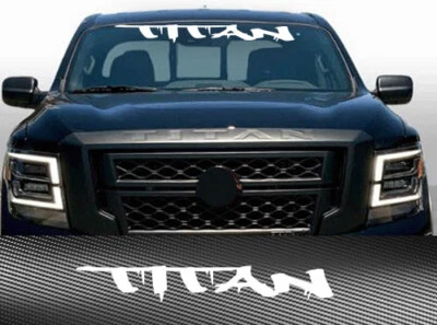 TITAN Text Windshield Vinyl Decal Sticker Banner Graphic Fits Nissan Truck E - Image 1 of 3