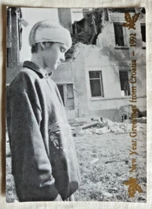 Postcard New Year Greetings from Croatia 1992 Croatian War of Independence - Foto 1 di 2