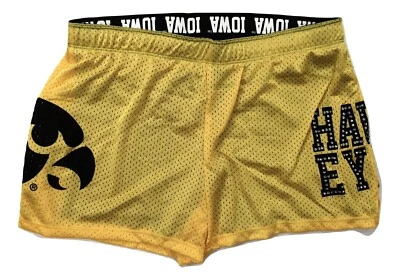 E5 NCAA Campus Classics Womens Iowa Hawkeyes Yellow Shorts New M - Image 1 of 2