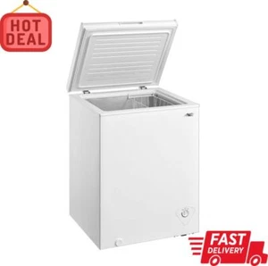 Chest Deep Freezer 3.5 Cu Ft Frozen Food Storage Ice Fridge With Basket White - Picture 1 of 7
