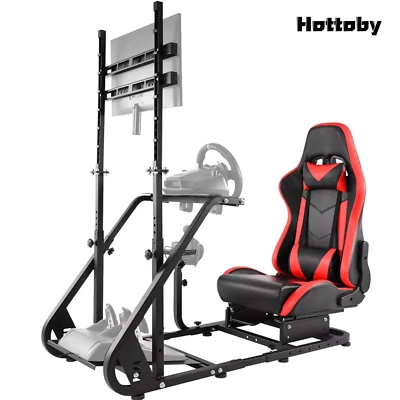Hottoby Racing Simulator Cockpit mit TV-Ständer Sitz für Logitech G29 G920 G923