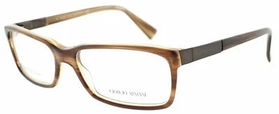GIORGIO ARMANI GA513 STRIPPED BROWN NKE PLASTIC EYEGLASSES FRAME 55-16-140 ITALY - Image 1 of 4