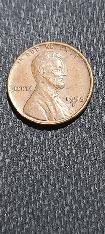 1958-D Lincoln Wheat Cent Penny US Old Rim Error "L" and "D" Cover