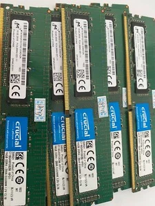 Micron 16GB DDR4 2666 VLP ECC UDIMM RAM 2Rx8 PC4-21300 MT 18ADF2G72AZ-2G6E1 288p - Picture 1 of 6