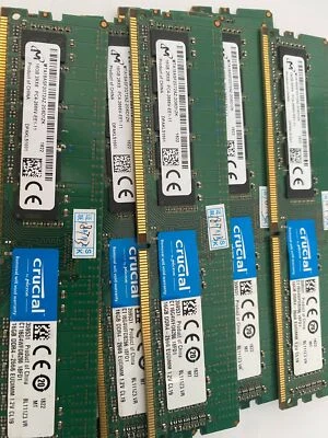 Micron 16GB DDR4 2666 VLP ECC UDIMM RAM 2Rx8 PC4-21300 MT 18ADF2G72AZ-2G6E1 288p - Image 1 of 4