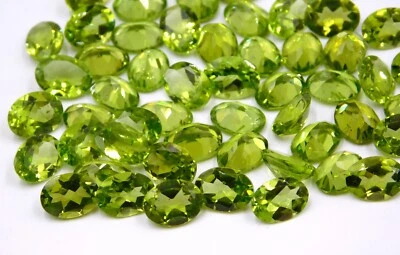 Natürlich Peridot Oval Schnitt Menge Lose Edelstein 6x8 MM für Schmuck Machen - Bild 1 von 4