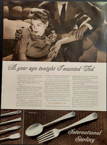 1941 International Sterling Silverware Print Ad Vintage Ephemera Wall Decor - Picture 1 of 1