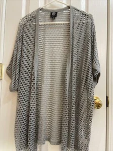 Bobeau offene Strickjacke Gr. M grau Kurzarm perfektes Lagenlook - Bild 1 von 8