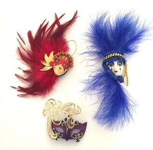 Mardi Gras Refrigerator Décor Magnets Masquerade Venetian Ornament party favor - Picture 1 of 7