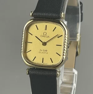 OMEGA De Ville 1350 Ladies Vintage Watch Gold Dial New battery New Leather Band - Picture 1 of 23